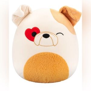 Squishmallows Original 16 inch Brock the Tan Bulldog with Heart Eye
